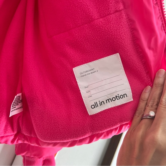 NWT Girl's hot pink Short Puffer Jacket - All in Motion - small - Picture 4 of 8